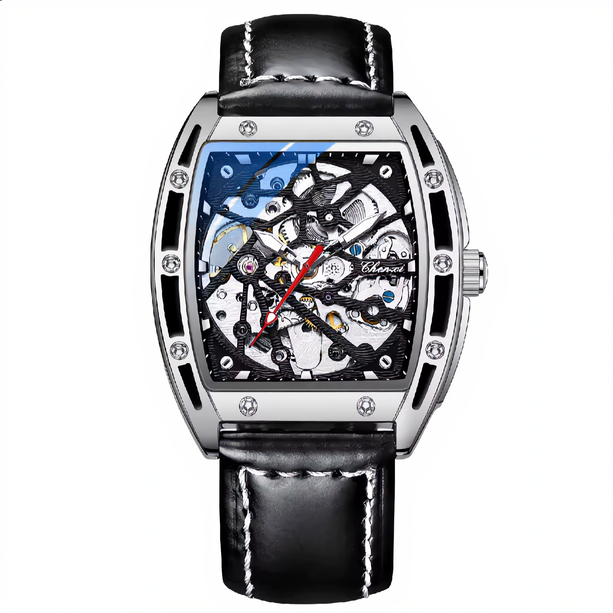 ANDALUS Men's Automatic Skeleton Watch — Tonneau Case Japanese Mechanical Movement