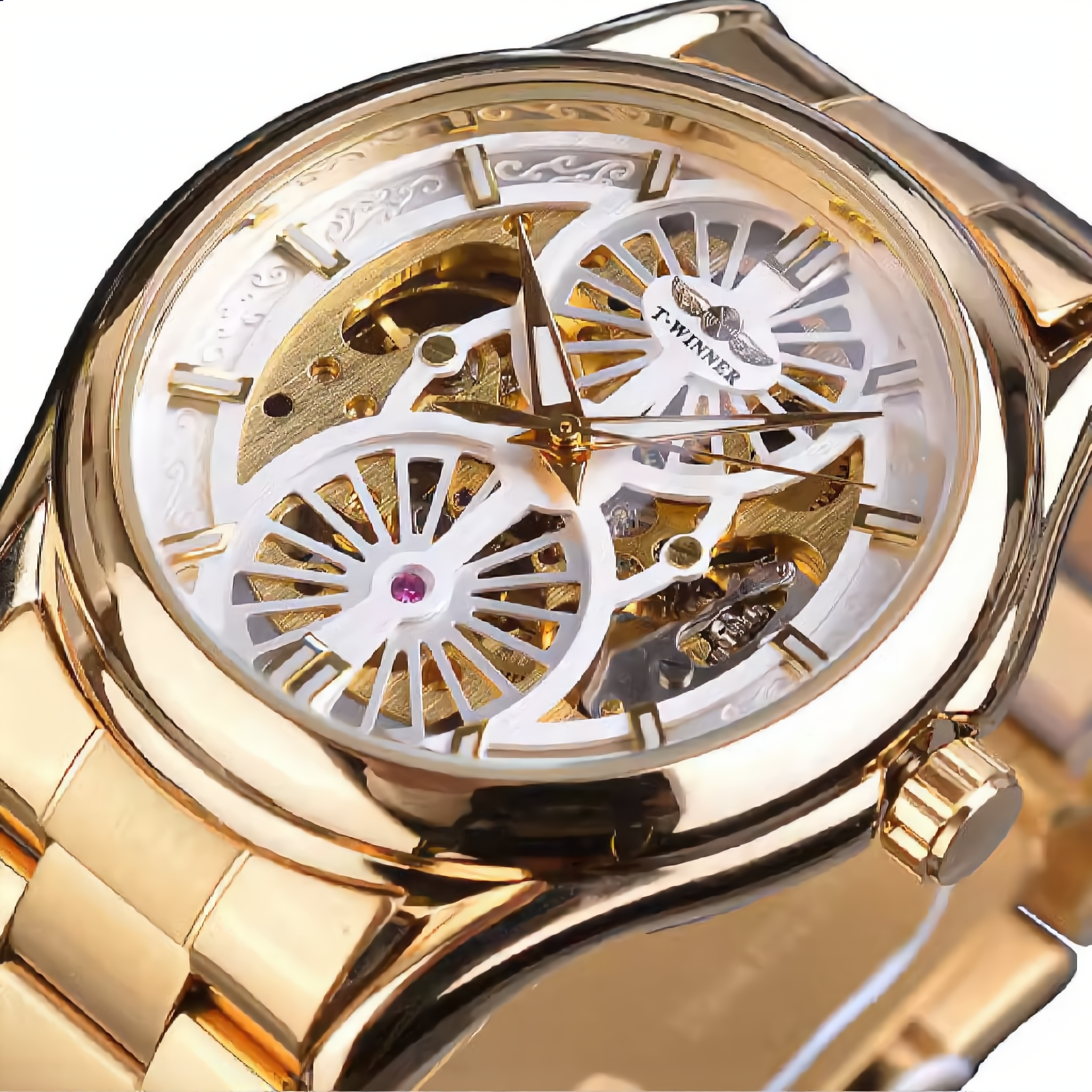 ANDALUS Luxury Skeleton Automatic Watch — Mechanical Timepiece for Men
