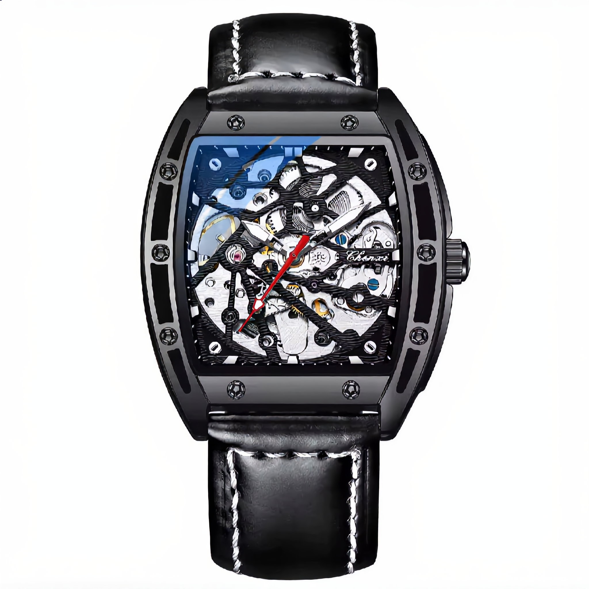 ANDALUS Men's Automatic Skeleton Watch — Tonneau Case Japanese Mechanical Movement