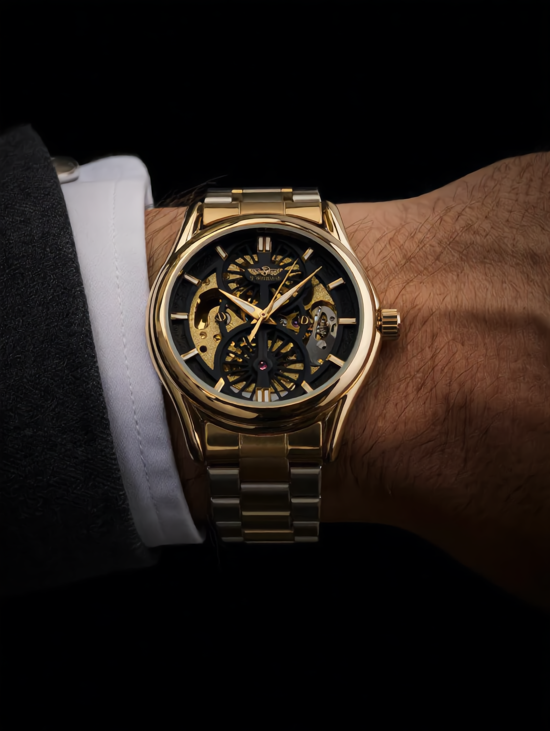 ANDALUS Luxury Skeleton Automatic Watch — Mechanical Timepiece for Men