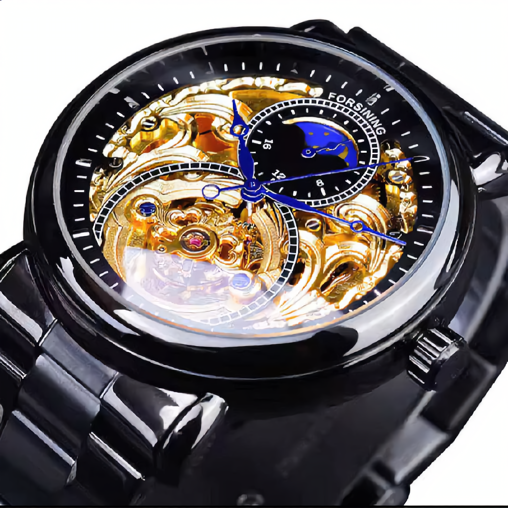 ANDALUS Tourbillon Moon Phase Watch — Automatic Mechanical Skeleton Luxury Timepiece for Men